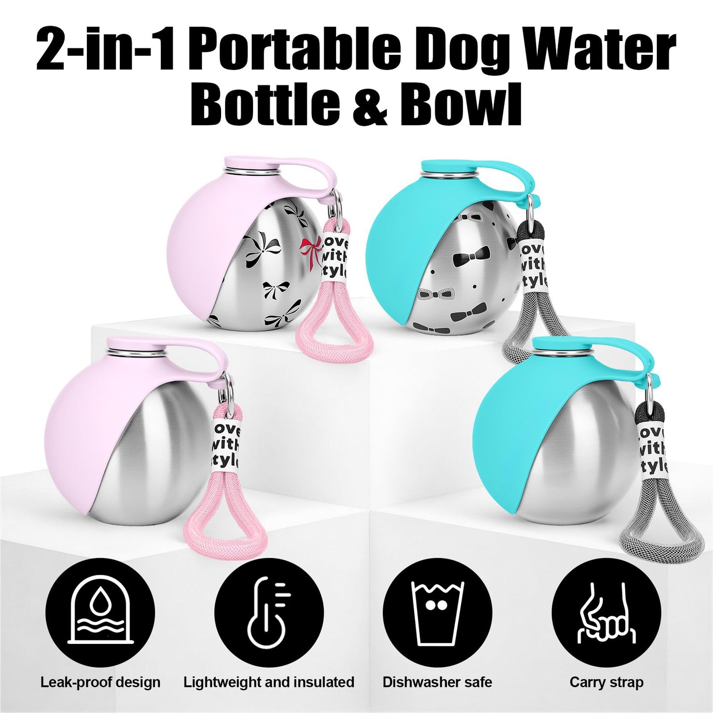 Portable Stainless Steel Dog Water Bottle
